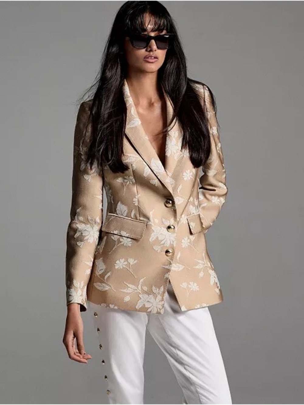 KARL LAGERFELD PARIS Women's Floral Embroidered Blazer Size 2